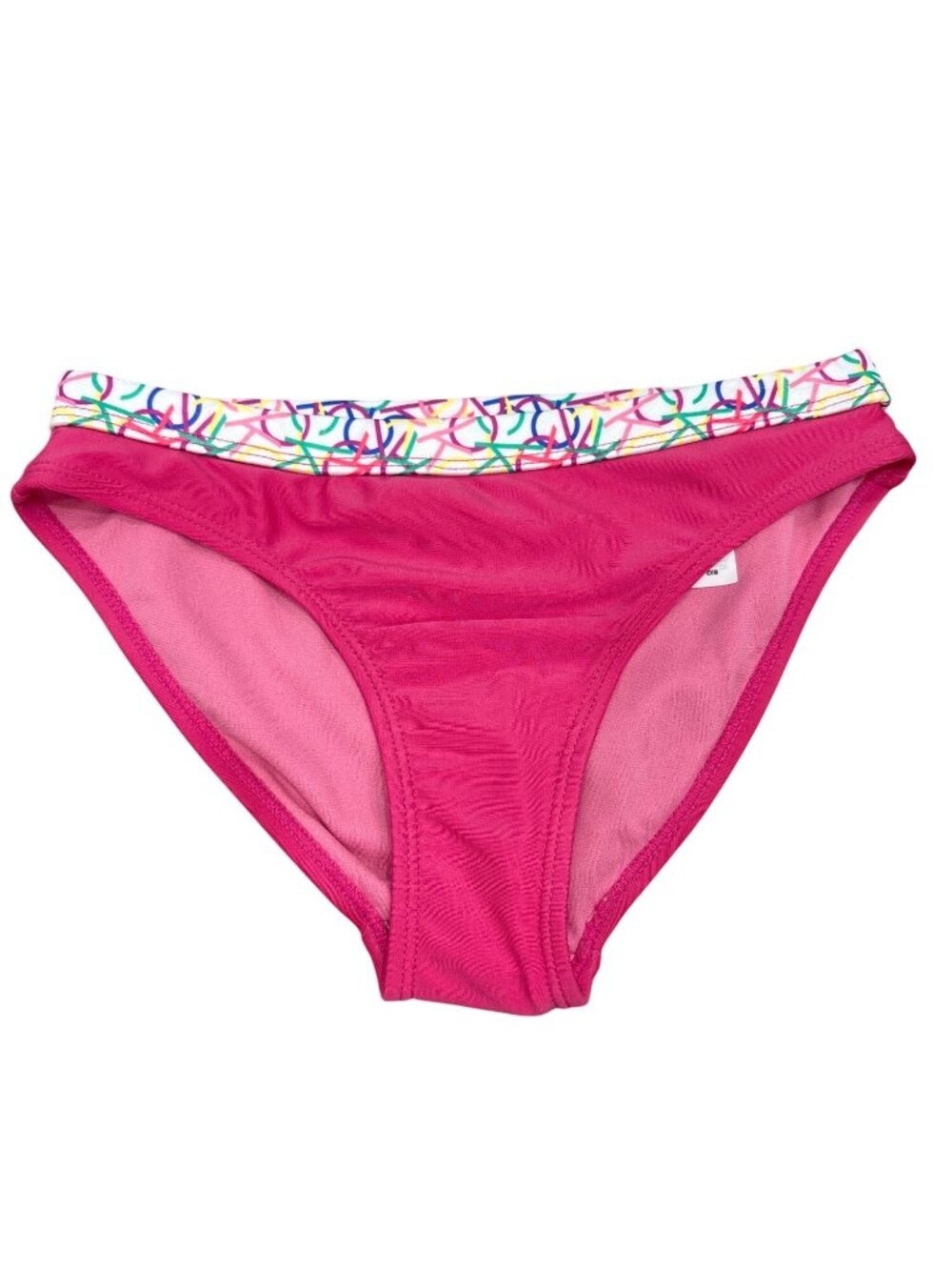 Calvin Klein Medium Kids Pink Bikini Bottom Multicolor Waistband Whimsical NWOT